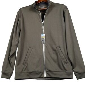 Pebble Beach Mens L Dark Charcoal Gray Full Zip Performance Golf Jacket NWT